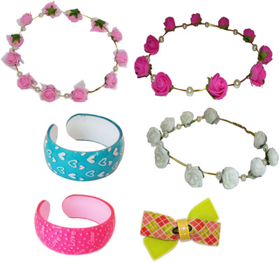 

Yashasvi Combo of Floral Tiara with Hairbands Hair Accessory Set(Multicolor)