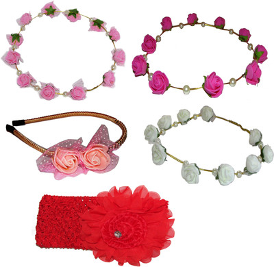 

Yashasvi Combo of Floral Tiara with Hairbands Hair Accessory Set(Multicolor)