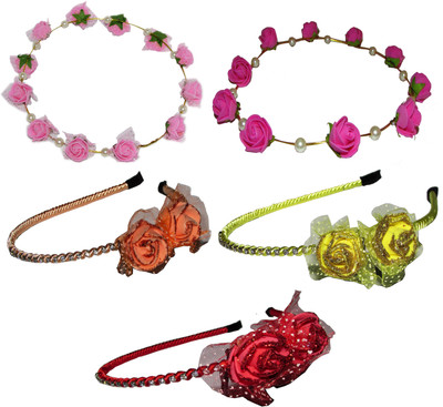 

Yashasvi Combo of Floral Tiara with Hairbands Hair Accessory Set(Multicolor)