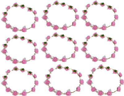 

Yashasvi Combo of Floral Tiara Head Band(Pink)