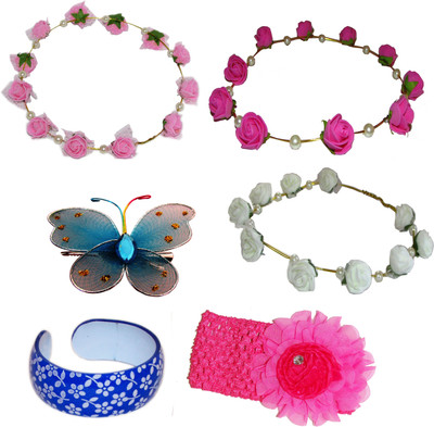 

Yashasvi Combo of Floral Tiara with Hairbands Hair Accessory Set(Multicolor)