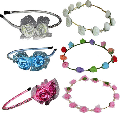 

Yashasvi Combo of Floral Tiara with Hairbands Hair Accessory Set(Multicolor)
