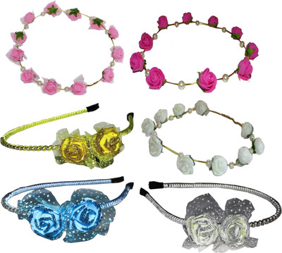 

Yashasvi Combo of Floral Tiara with Hairbands Hair Accessory Set(Multicolor)
