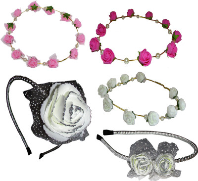 

Yashasvi Combo of Floral Tiara with Hairbands Hair Accessory Set(Multicolor)