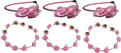 

Sweet Combo of Metal Floral Hairbands Hair Accessory Set(Multicolor)