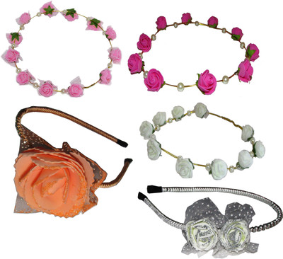 

Yashasvi Combo of Floral Tiara with Hairbands Hair Accessory Set(Multicolor)