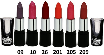 

AMURA A-100 Smart Look LipStick Set of 6(Multicolor)
