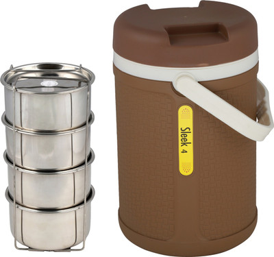 

Jaypee Sleek 4 4 Containers Lunch Box(1480 ml), Beige