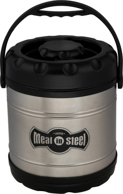 

Jaypee Meal In Steel 3 3 Containers Lunch Box(1590 ml), Black