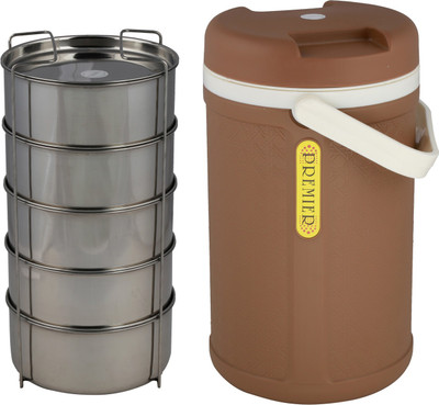 

Jaypee Premier 5 5 Containers Lunch Box(2650 ml), Beige