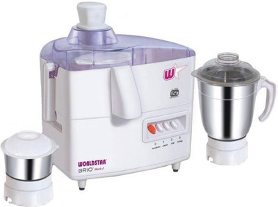 

Worldstar Brio-mark 1 450 W Juicer Mixer Grinder(White, 2 Jars)