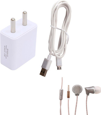 TROST Wall Charger Accessory Combo for Mobile(White)