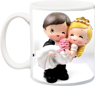 

Stylotrendz Cutest Couple on The Earth Ceramic Mug(325 ml), Multicolor