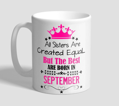

The Mug Sister September Ceramic Mug(330 ml), White