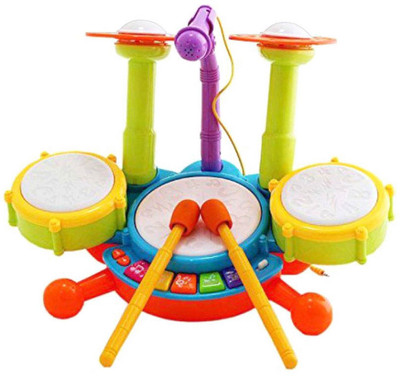 

Kashti Dynamic Fun Beats Jazz Musical Drum Set With MIC Toys Children(Multicolor)