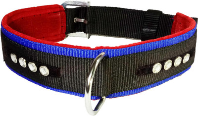 

Petshop7 Export Quality & Stylish, Nylon Black Nug with Red Velvet Padding Dog Collar - 2 Inch - Xtra Size - Neck Size (25.5- 30 inch) Dog Everyday Collar(, Black