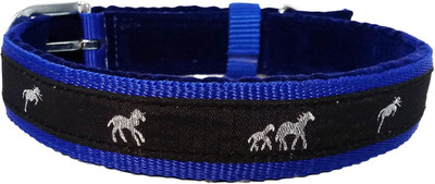 

Petshop7 Export Quality & Stylish, Blue Nylon Printed Dog Collar - 1.25 Inch -  - Neck Size (22- 27 inch) Dog Everyday Collar(, Blue