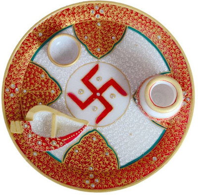 

Chitrahandicraft Marble Pooja thali Marble(1 Pieces, White)
