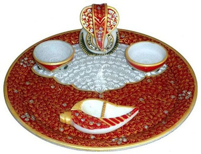 

Chitrahandicraft Pooja Plate Marble(1 Pieces, White)