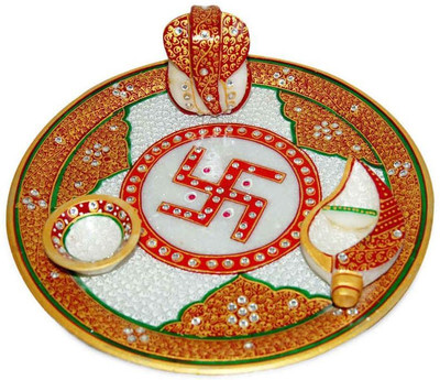 

Chitrahandicraft Pooja Plate Marble(1 Pieces, White)