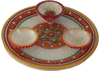 

Chitrahandicraft Marble Pooja thali Marble(1 Pieces, White)