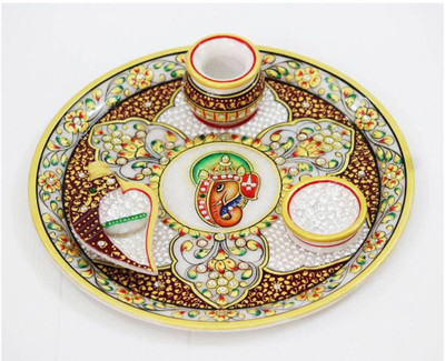 

Chitrahandicraft Marble Pooja thali Marble(1 Pieces, White)