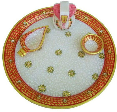 

Chitrahandicraft Marble Pooja thali Marble(1 Pieces, White)