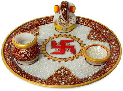 

Chitrahandicraft Marble Pooja thali Marble(1 Pieces, White)
