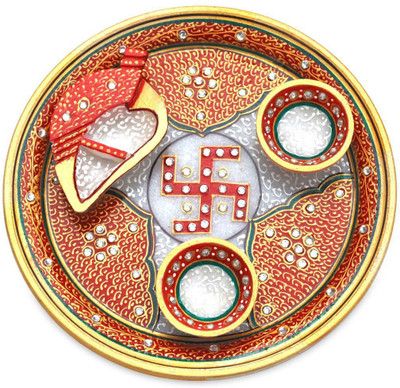 

Chitrahandicraft Marble Pooja thali Marble(1 Pieces, White)