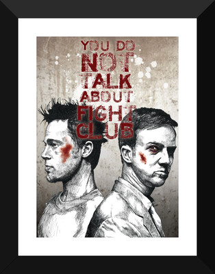 

Graphic Art Poster - Fight Club Quote - You Do Not Talk About The Fight Club - Hollywood Collection - Movie Poster Collection Paper Print(12 inch X 17 inch)