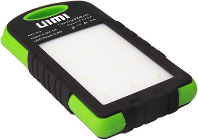

UIMI 6000 mAh Power Bank (U3, Lime Green Waterproof Dust Proof Solar Dual USB Universal Mobile Charger)(Lime Green, Lithium Polymer)