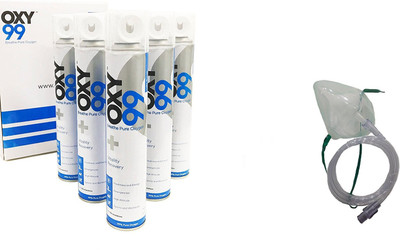 

OXY99 portable Oxygen Pack of 6 Cans 1 Mask Respiratory Exerciser(Pack of 6)
