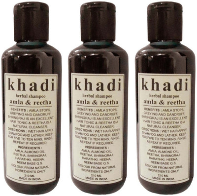 

Khadi Herbal Amla and Reetha Shampoo - Tripack(630 ml)