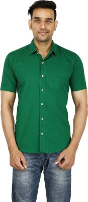 BASE 41 Men Solid Casual Green Shirt