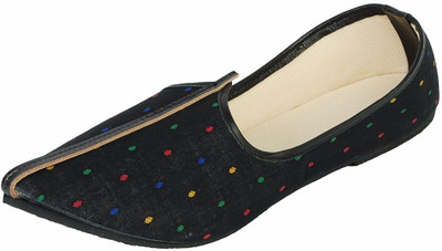 

JUTA AND KASSA Mojaris For Men(Multicolor, Black multi dotted