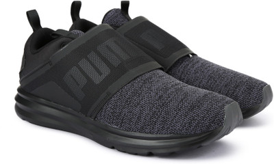 

Puma Enzo Strap Knit Running Shoes For Men(Black, Puma black-asphalt