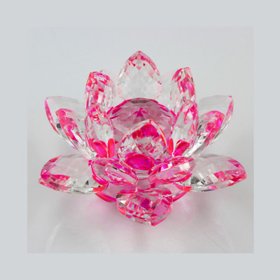 

Starstell 2 Inch Crystal Lotus Flower Pink Hue Reflection Decorative Showpiece - 5 cm(Crystal, Clear)