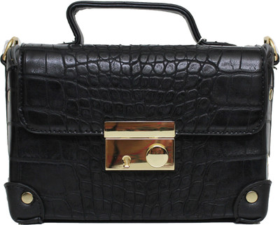 

Ravi Collections Girls Casual Black PU Sling Bag