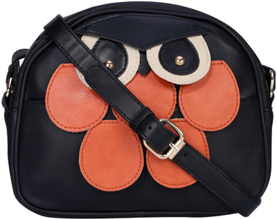 Old Tree Women Casual Black PU Sling Bag