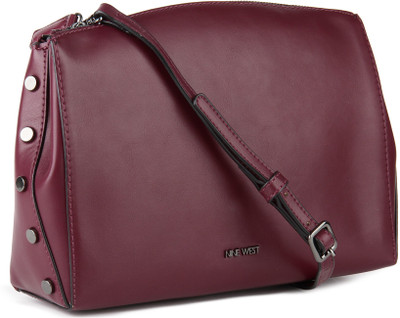 

Nine West Women Casual Maroon Leatherette Sling Bag