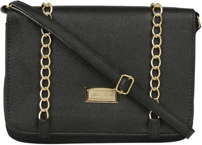 

MultiZone Girls Evening/Party Black Leatherette Sling Bag