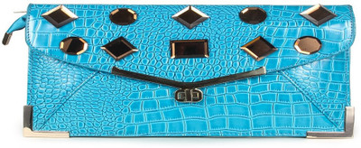 

Vinmar Women Evening/Party Blue Leatherette Clutch