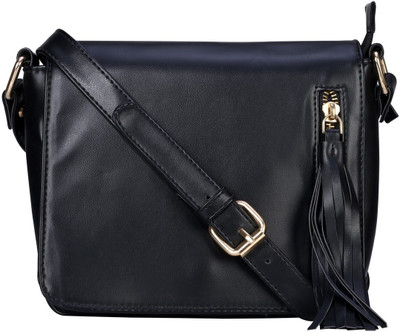 

Old Tree Women Casual Black PU Sling Bag