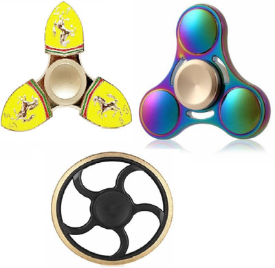 

Krypton PACK OF 3 COOL LOOK SHINING GOLDEN WHEEL / RAINBOW GALAXY / CAR LOGO YELLOW METAL FIDGET HAND SPINNER MINI 2 MINT SPIN TOYS.(Multicolor)