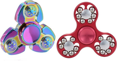 

Krypton PACK OF 2 RAINBOW AND 18 BALL FIDGET HAND SPINNER MINI 2 MINT SPIN TOYS(Multicolor)