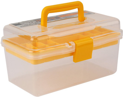 

HOKIPO Compact Multipurpose Transparent Plastic Storage Box(Yellow, White)