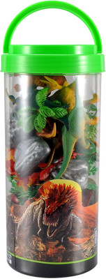 

Toys Bhoomi Stuffed Adventure Planet Dinosaur Set with Carrying Case Animal Toys - 9.5 cm(Multicolor)