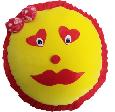 

Aparshi Designer cute Smiley stuffed cushion soft toy - 40 cm(Yellow)