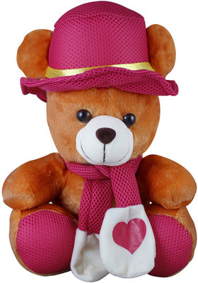 

Casotec Cute Teddy Bear With Cap Stuffed Soft Plush Soft Toy - 32 cm(Brown)