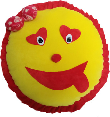 

Aparshi Designer love bow smiley stuffed soft toy - 50 cm(Yellow)